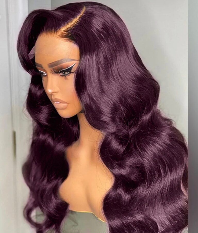 Dark Purple Plum Color Wigs Body Wave